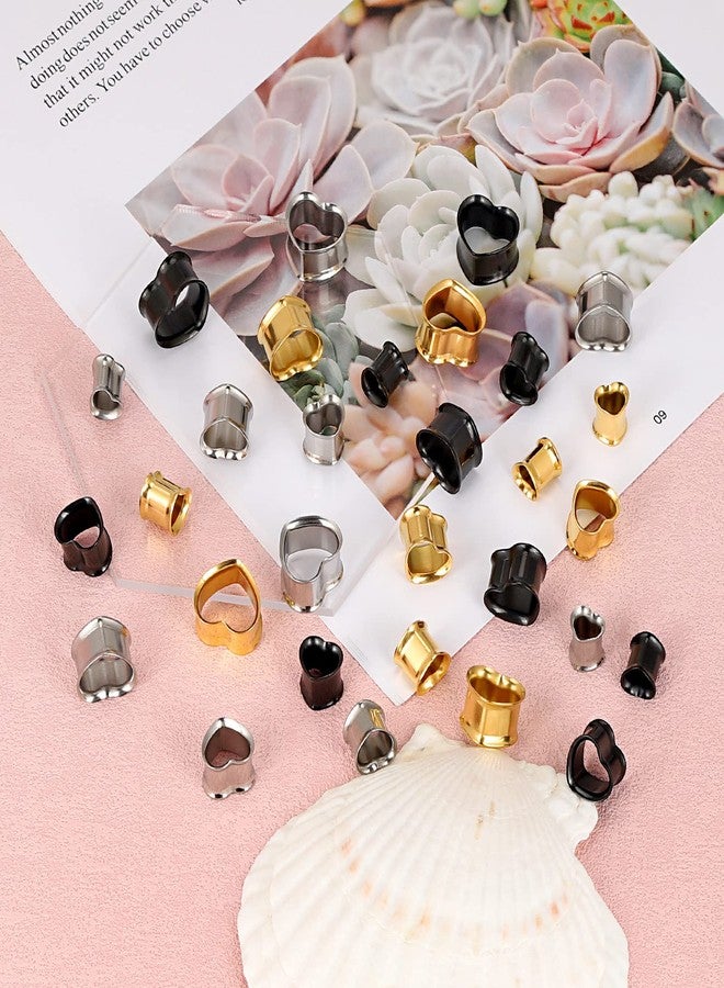 Qmcandy 6pcs Heart Shape Ear Tunnels Stainless Steel Gauges For Ears Piercing Earrings for Stretched Earlobe 12mm - Image 5